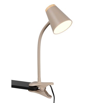 Lampe à pince moderne marronne, Rahul, 4,5W, 3000K LED, avec interrupteur