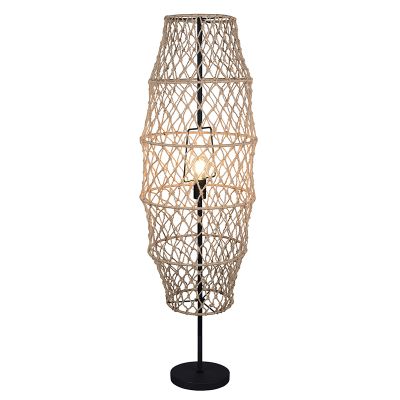 Lampadaire rustique marron, Liduina, avec interrupteur