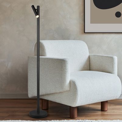 Lampadaire rechargeable moderne noire, Peniguet, 3W, blanc chaud à froid réglable LED, avec variateur tactile