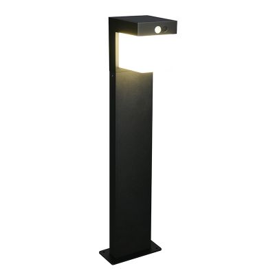 Lampadaire extérieur solaire moderne noir, Kadija, 5,5W, 4000K LED, IP44