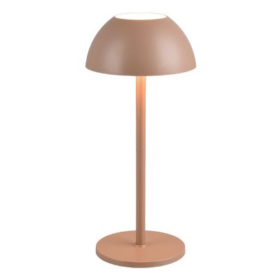 Lampe de table d'extérieur rechargeable moderne marronne, Rakesh, 1,7W, 3000K LED, IP54, gradable en 3 étapes