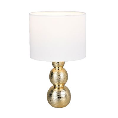 Lampe de table en céramique dorée, Leonhard, avec interrupteur