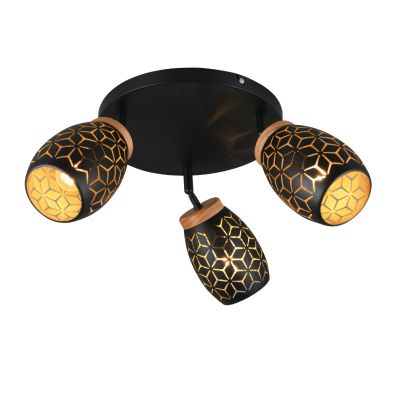 Spot plafond moderne noir, Delana