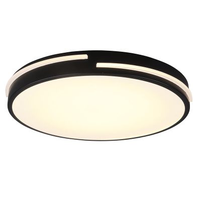 Lampe plafond moderne noire, Fadi, 24W, blanc chaud à froid réglable LED, avec télécommande