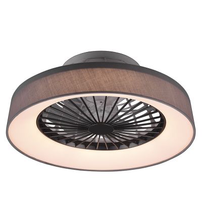 Ventilateur de plafond moderne gris, Chante, 30W, blanc chaud à froid réglable LED, avec télécommande