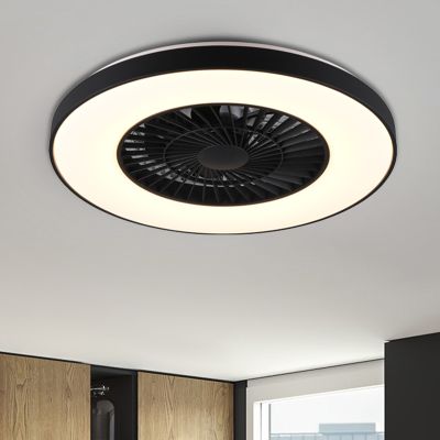 Ventilateur de plafond moderne noir, Maurits, 40W, blanc chaud à froid réglable LED, avec télécommande