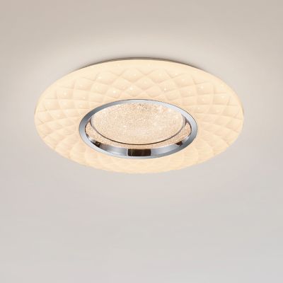 Lampe plafond moderne blanche, Neema, 22W, blanc chaud à froid réglable LED, avec télécommande