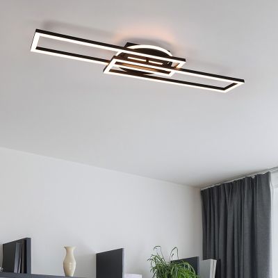 Lampe plafond moderne noire, Jadon, 30W, blanc chaud à froid réglable LED