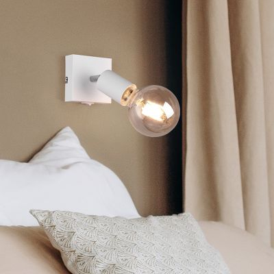 Spot mural moderne blanc, Odin, avec interrupteur