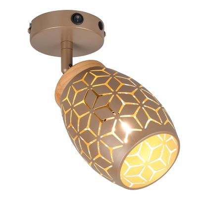 Spot mural moderne marron, Delana, avec interrupteur