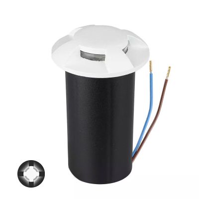 Spot encastré extérieur blanc moderne, Marcus, 1W, 6500K LED, IP67