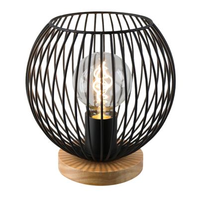Lampe de table noire industrielle, Wiro, avec interrupteur