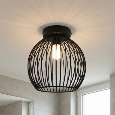 Plafonnier salle de bain noir industriel, Wiro, IP44