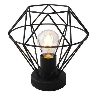 Lampe de table noire industrielle, Jochem, avec interrupteur
