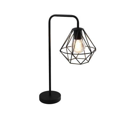 Lampe de table noire industrielle, Jochem, avec interrupteur