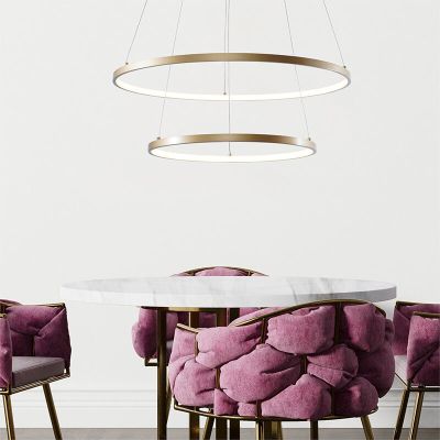 Suspension dorée design, Kubra, 50W, blanc chaud à froid réglable LED