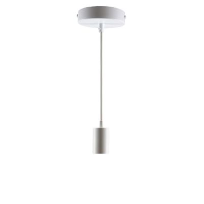 Suspension sans abat-jour blanche en aluminium, Rika