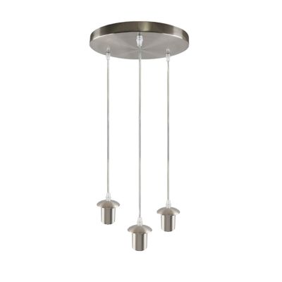 Suspension sans abat-jour chromée en aluminium, Rika