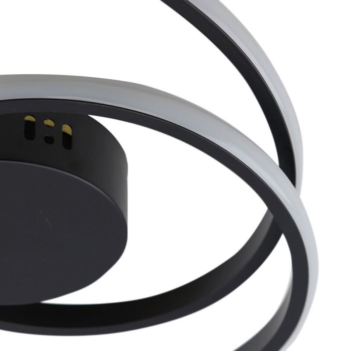 Plafonnier noir moderne, Levy, 20W, 2700K LED, gradable en 3 étapes