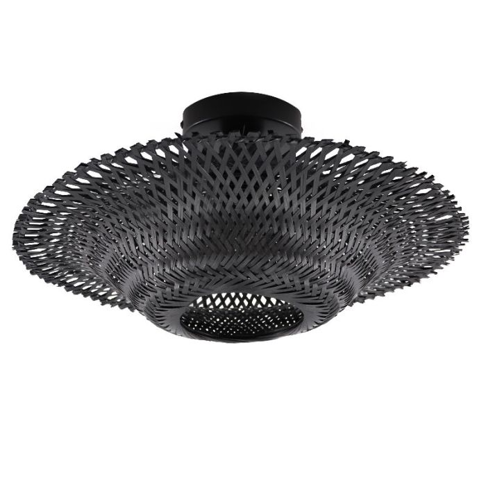 Lampe plafond en rotin noire, Cordoba