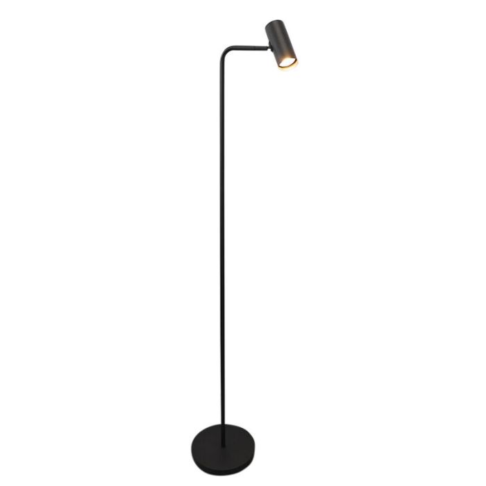 Lampadaire noir moderne, Carlos, avec interrupteur