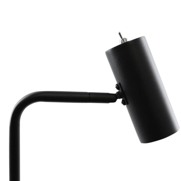Lampadaire noir moderne, Carlos, avec interrupteur