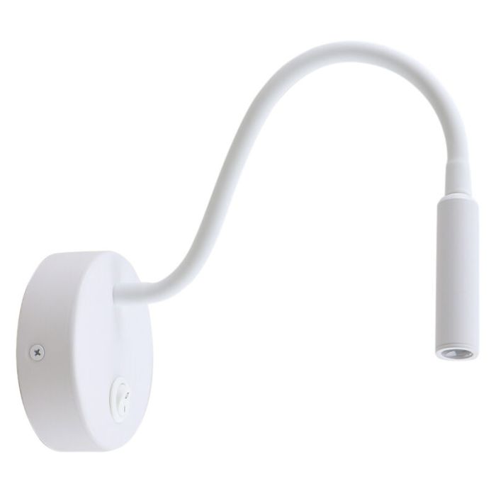 Lampe de chevet blanc moderne, Fiona, avec interrupteur