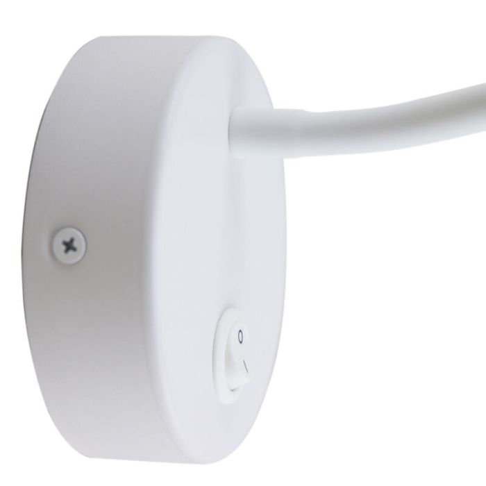Lampe de chevet blanc moderne, Fiona, avec interrupteur