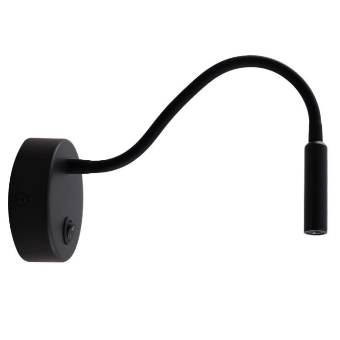 Lampe de chevet noir moderne, Fiona, avec interrupteur