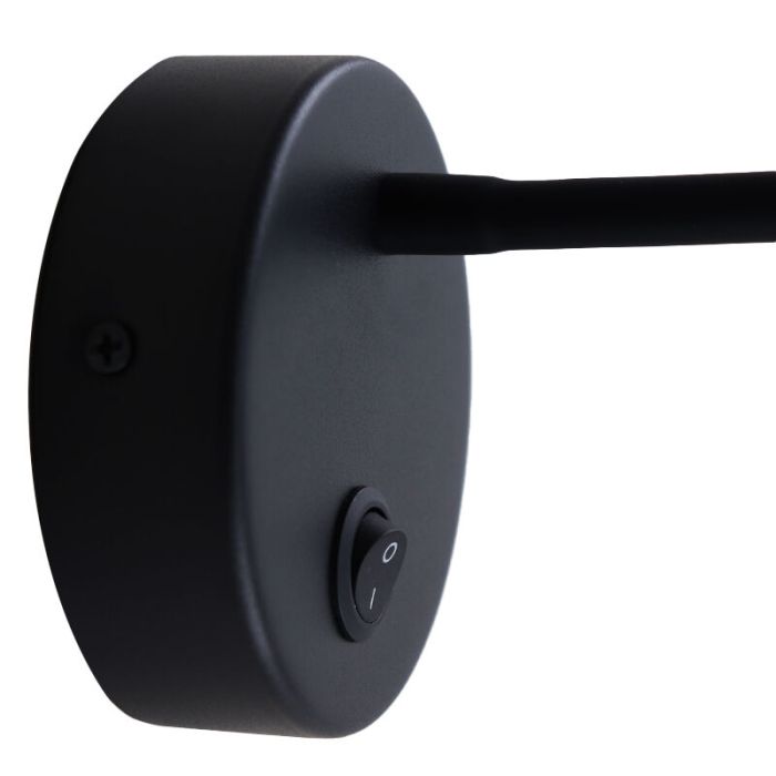 Lampe de chevet noir moderne, Fiona, avec interrupteur