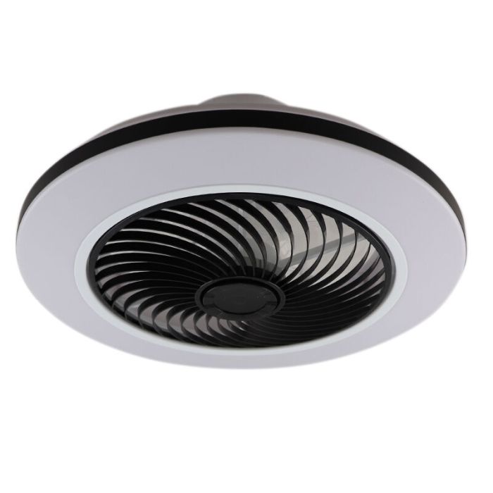 Ventilateur de plafond noir moderne, Hale, 40W, 3000K LED, avec télécommande