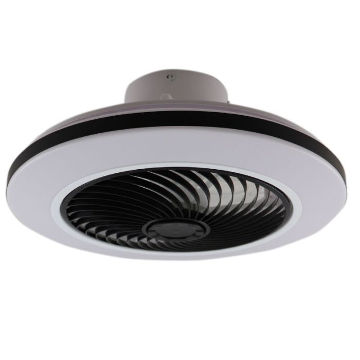 Ventilateur de plafond noir moderne, Hale, 40W, 3000K LED, avec télécommande