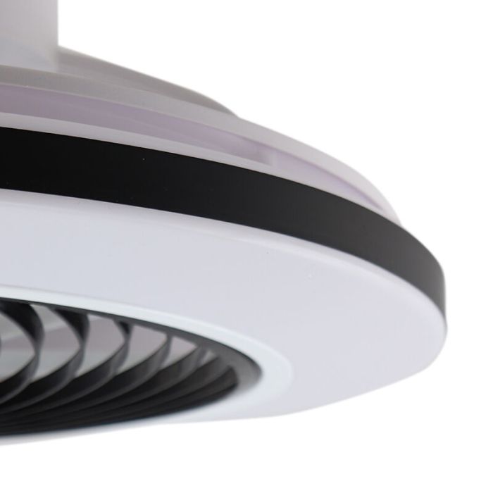 Ventilateur de plafond noir moderne, Hale, 40W, 3000K LED, avec télécommande