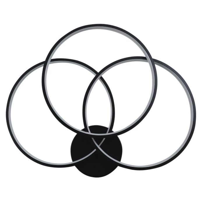 Lampe plafond noire design, Giorgio, 42W, 3000K LED