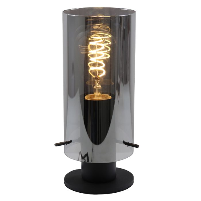 Lampe de table grise design, Dilaram, avec interrupteur