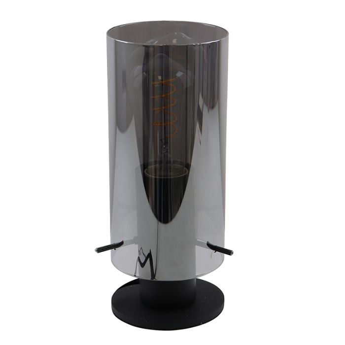 Lampe de table grise design, Dilaram, avec interrupteur