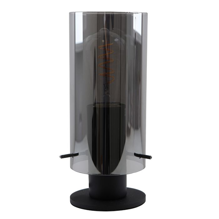 Lampe de table grise design, Dilaram, avec interrupteur