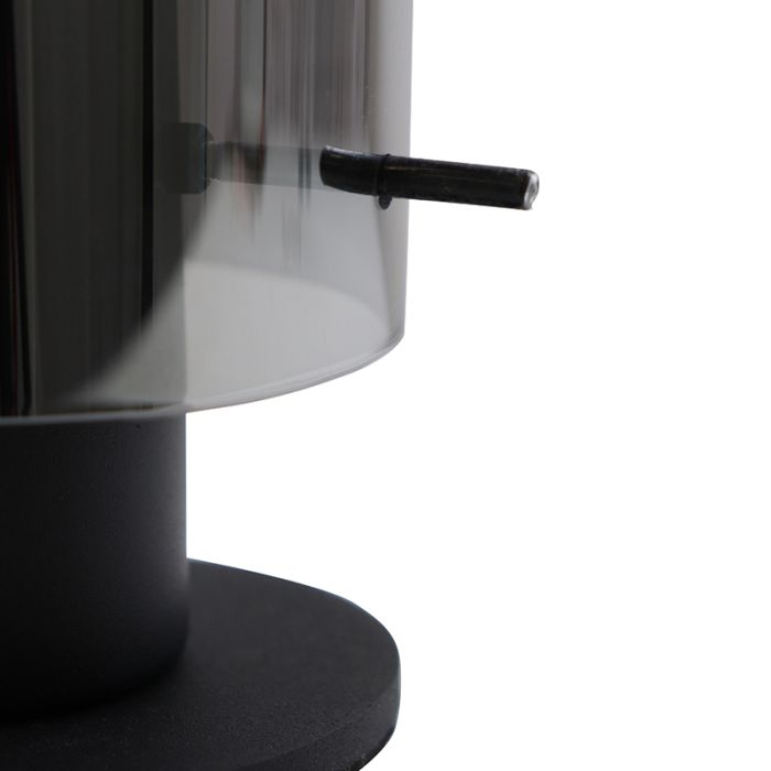 Lampe de table grise design, Dilaram, avec interrupteur