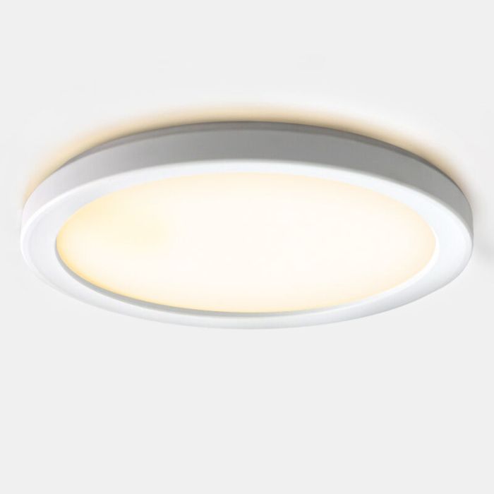 Plafonnier salle de bain blanc en plastique, Shivani, 15W, 3000K LED, IP44