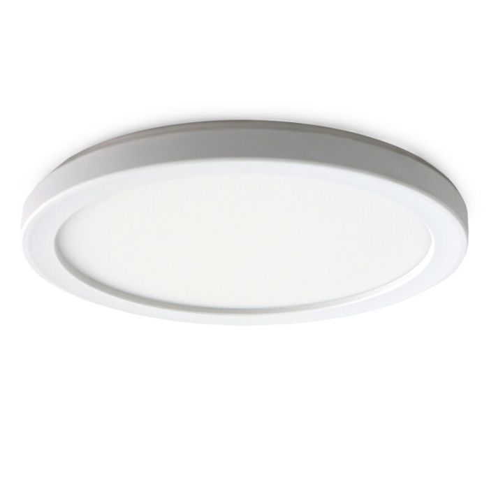 Plafonnier salle de bain blanc en plastique, Shivani, 15W, 3000K LED, IP44