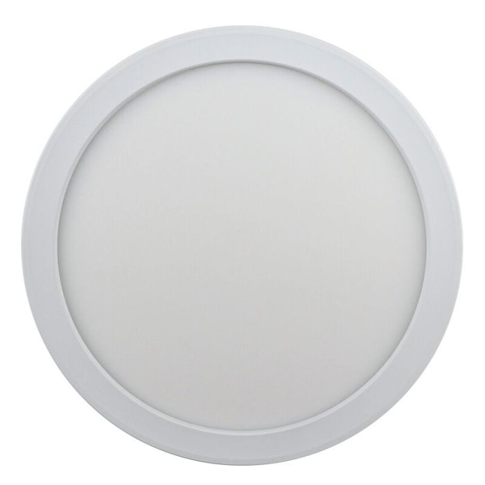 Plafonnier salle de bain blanc en plastique, Shivani, 15W, 3000K LED, IP44