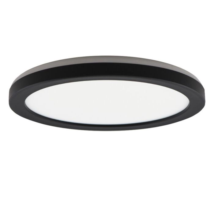 Plafonnier salle de bain noir en plastique, Shivani, 15W, 3000K LED, IP44