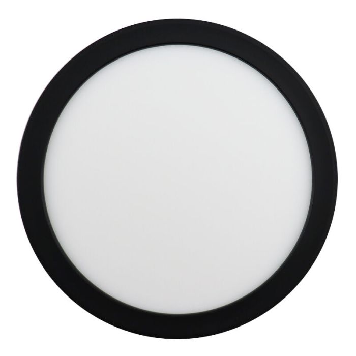 Plafonnier salle de bain noir en plastique, Shivani, 15W, 3000K LED, IP44