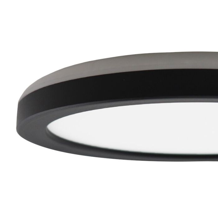 Plafonnier salle de bain noir en plastique, Shivani, 15W, 3000K LED, IP44
