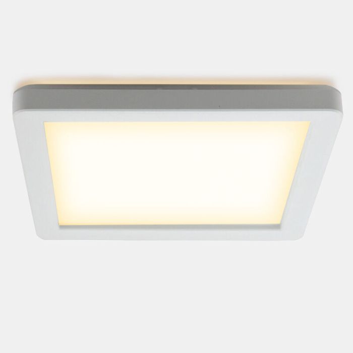 Plafonnier salle de bain blanc en plastique, Shivani, 15W, 3000K LED, IP44