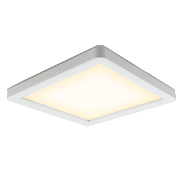 Plafonnier salle de bain blanc en plastique, Shivani, 15W, 3000K LED, IP44