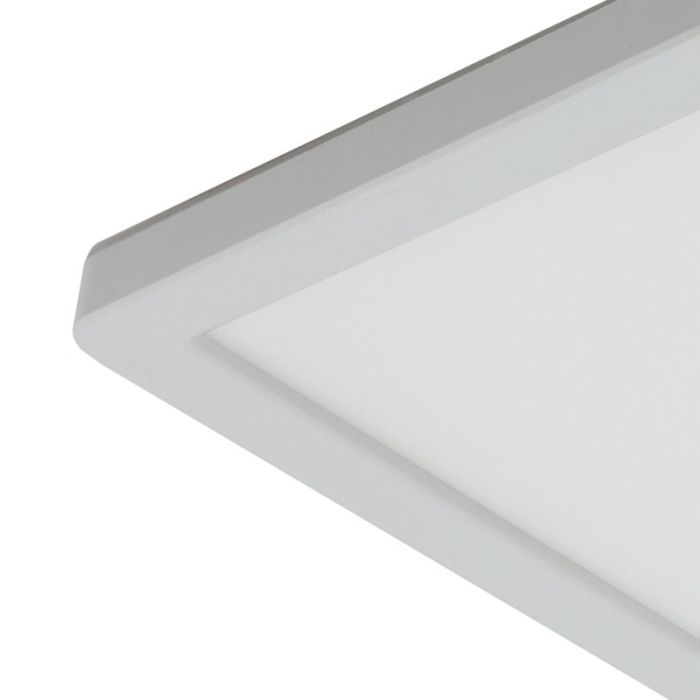 Plafonnier salle de bain blanc en plastique, Shivani, 15W, 3000K LED, IP44
