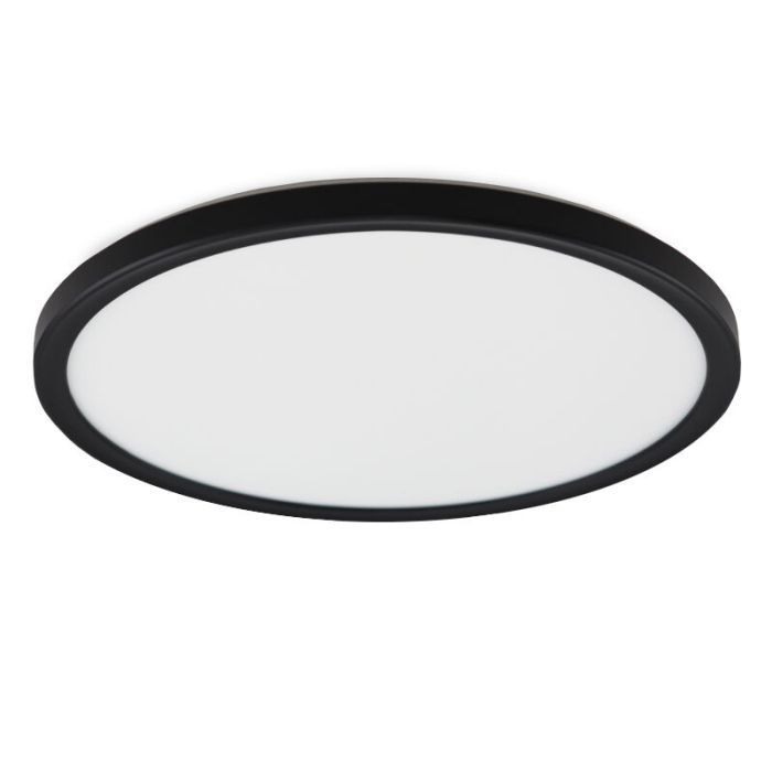 Lampe plafond noire en plastique, Shona, 22W, 3000K LED, gradable en 3 étapes
