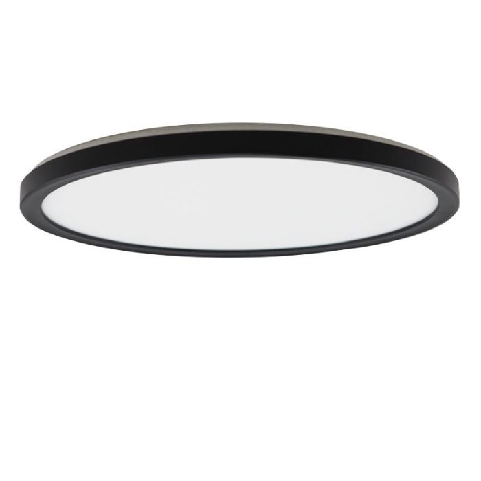 Lampe plafond noire en plastique, Shona, 22W, 3000K LED, gradable en 3 étapes