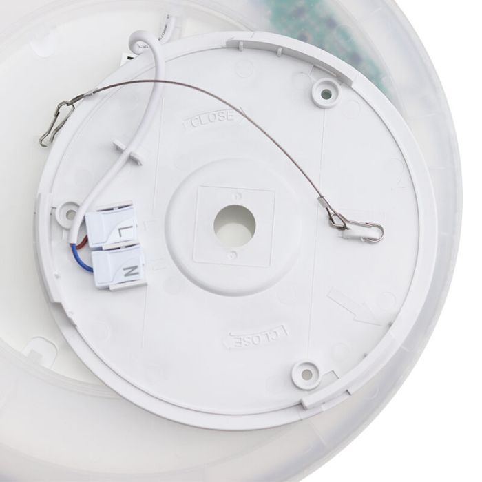 Lampe plafond noire en plastique, Shona, 22W, 3000K LED, gradable en 3 étapes